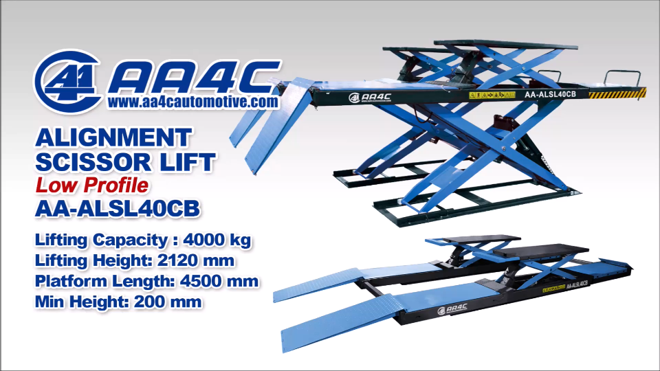 Wheel Alignment Scissor Car Lift For Home Garage Auto Hoist Hydraulic 4T 4.5M Runway
