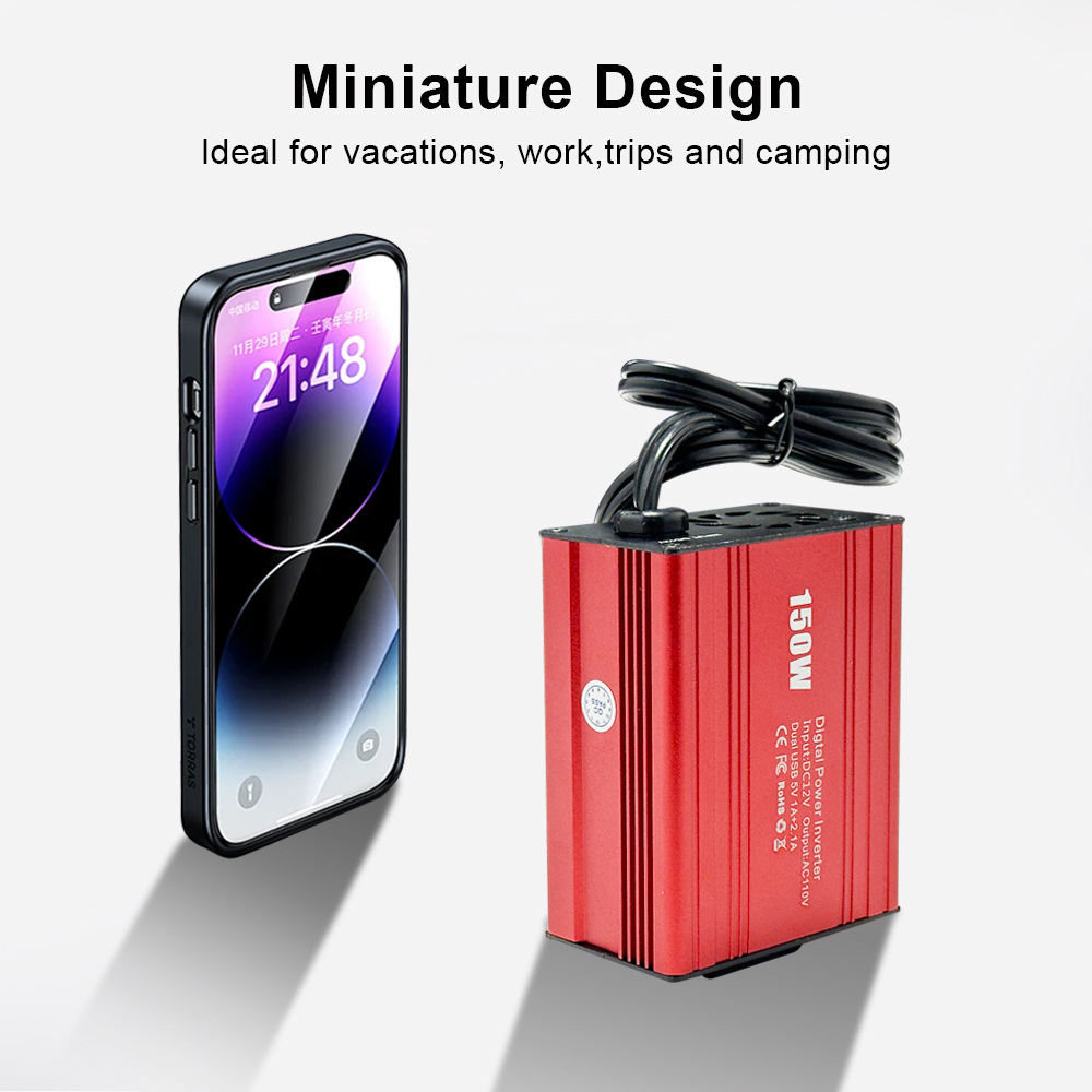Szssth 150W DC 12v to AC 110v 220v Mini Car Power Inverter USB Converter Adapter Modified Sine Wave Inverter Charger with NFC Network