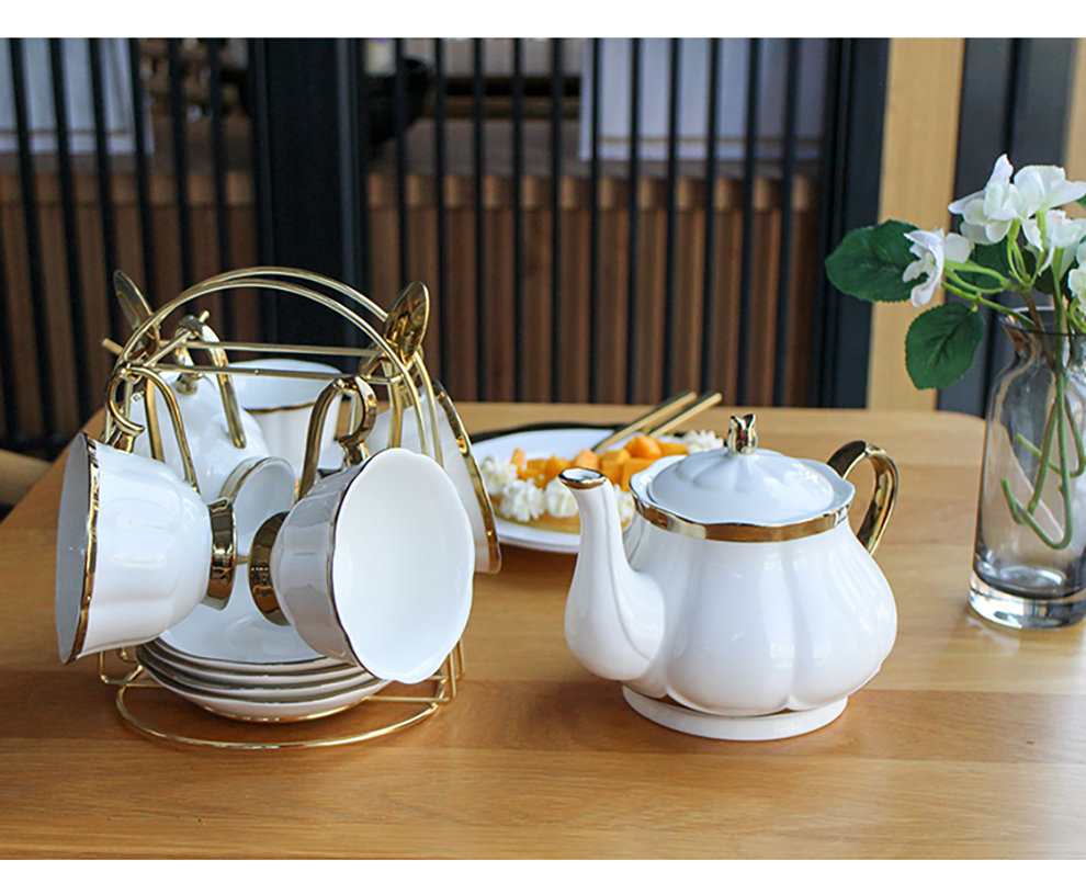 Sustainable Luxury Gold Rim Porcelain Espresso Cappuccino Turkish Coffee Tea Cup Set