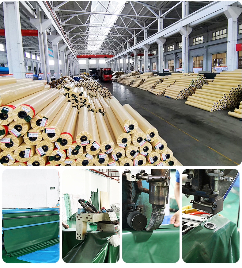 Roof Covering 650gsm Heavy Duty Waterproof Vinyl Coated PVC PE Tarpaulin Material Fabric in Roll