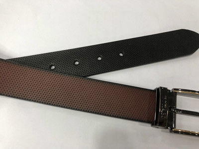 3.5cm Width Gents Leather Belt With Zinc Alloy Buckle Light Brown Color