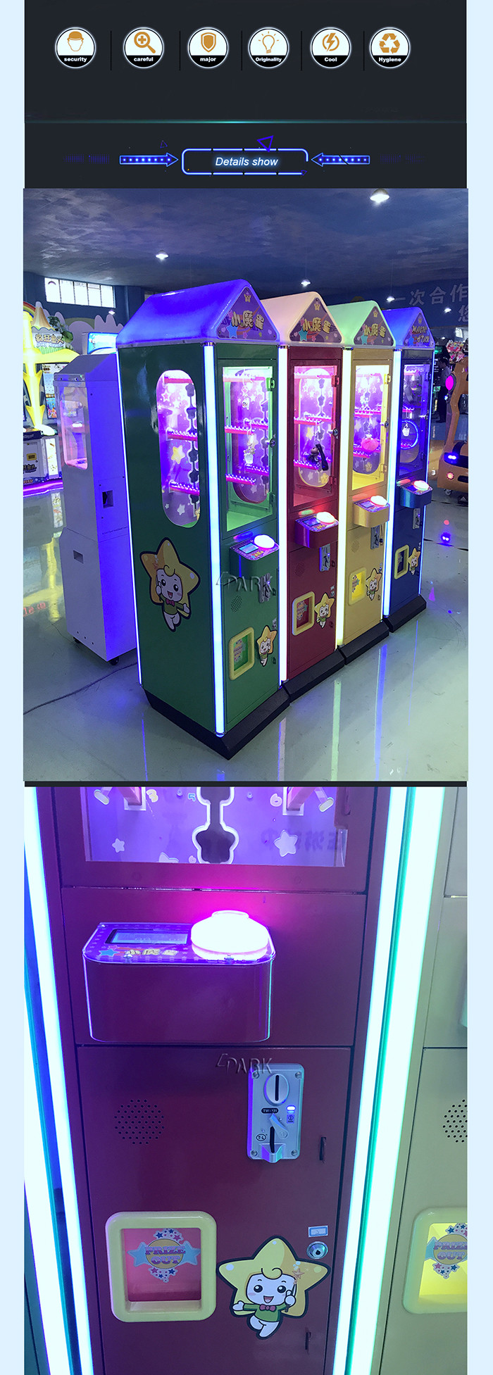 100w Gift Claw Crane Game Machine Coin Operated for Indoor Supermarket