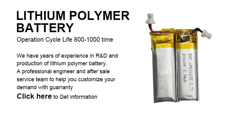 Custom Lithium Polymer Battery LP601235 3.7v 250mAh LiPo Battery