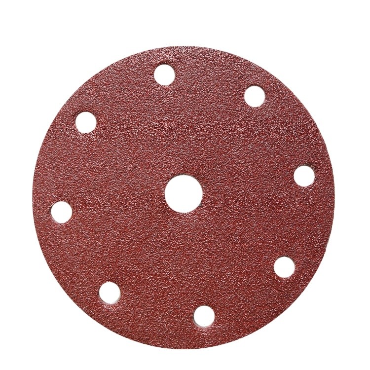 Sandpaper Suppliers 5inch 8hole Red Aluminum Oxide Hook And Loop Sanding Discs