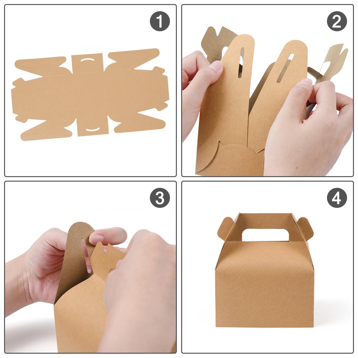Customized Kcraft Paper Folding Cake Box With Window Gift Box and ISO9001 Certified