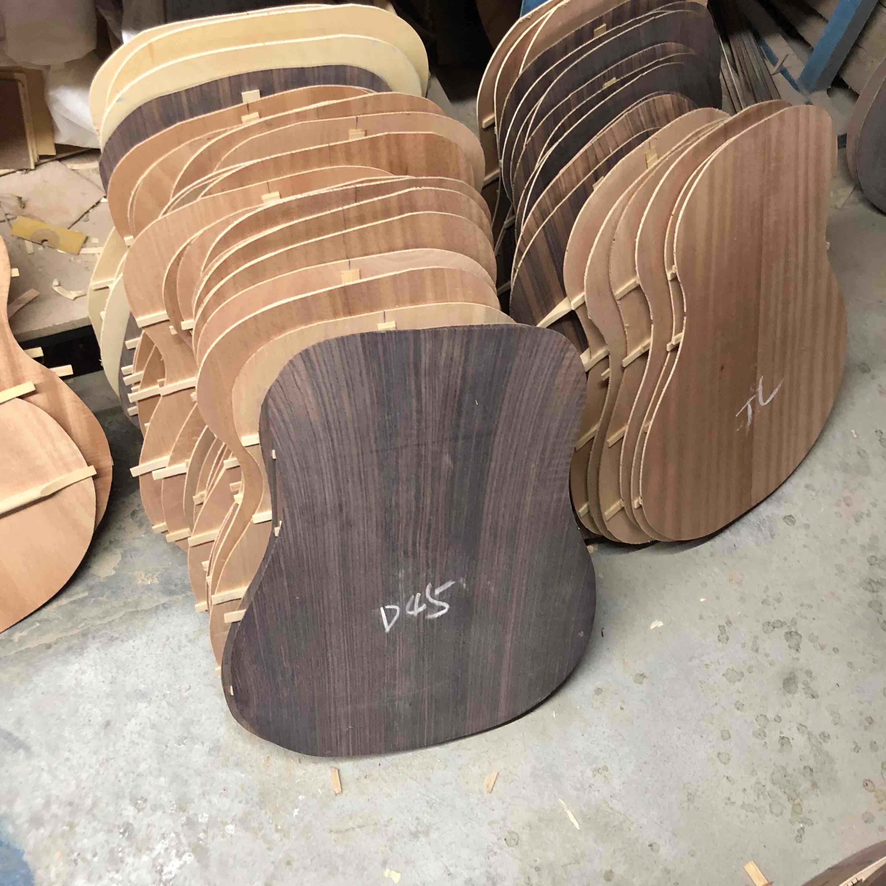 Custom acoustic electric guitar OM body round body solid top guitar rosewood fingerboard mahogany back side with EQ
