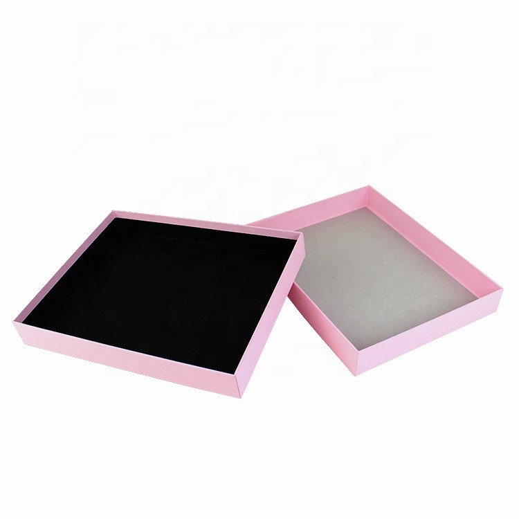 Custom Paper Cosmetic Box Pink Gift Box With Velvet Surface Ideal For Beauty Equipment