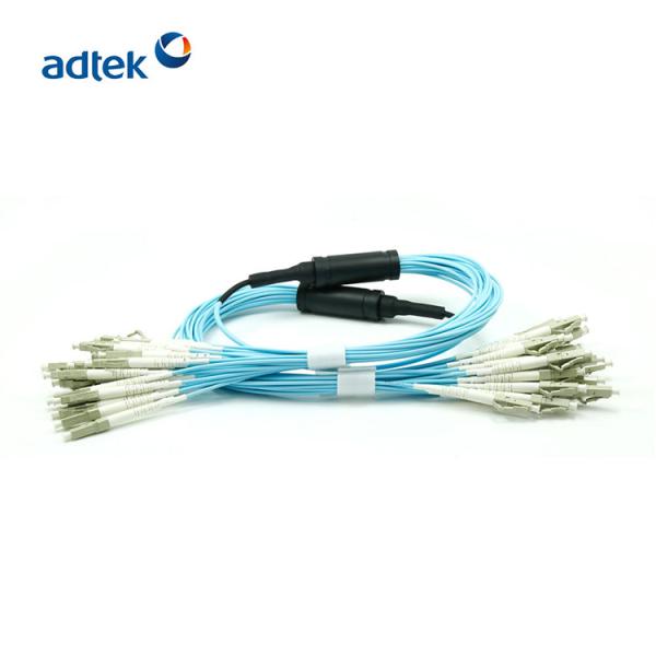 24 Fibers OM3 Fiber Optic Patch Cord Break-out Cable Branch OD 2.0mm LC-LC