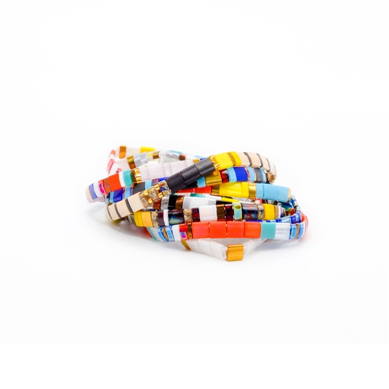 Pearl Color Tila Round Beads Bracelets Engagement Gift For Women