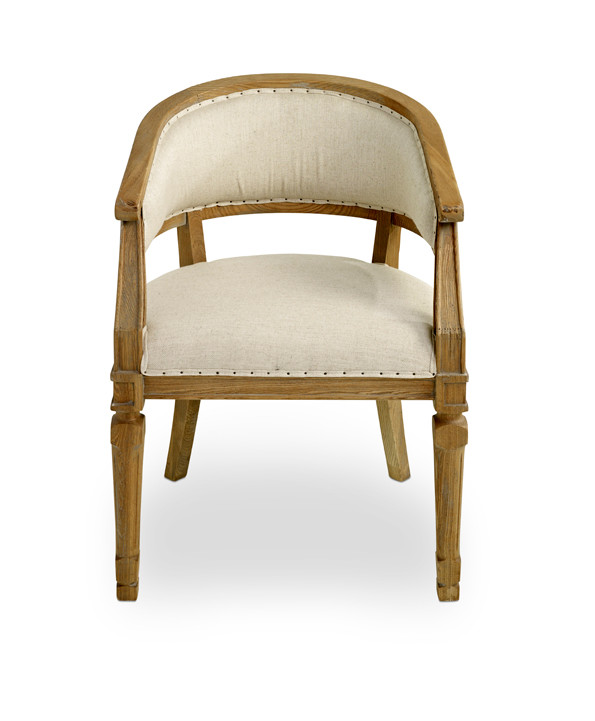 Corner solid oak wooden wedding chair with linen fabric for events and party rentals