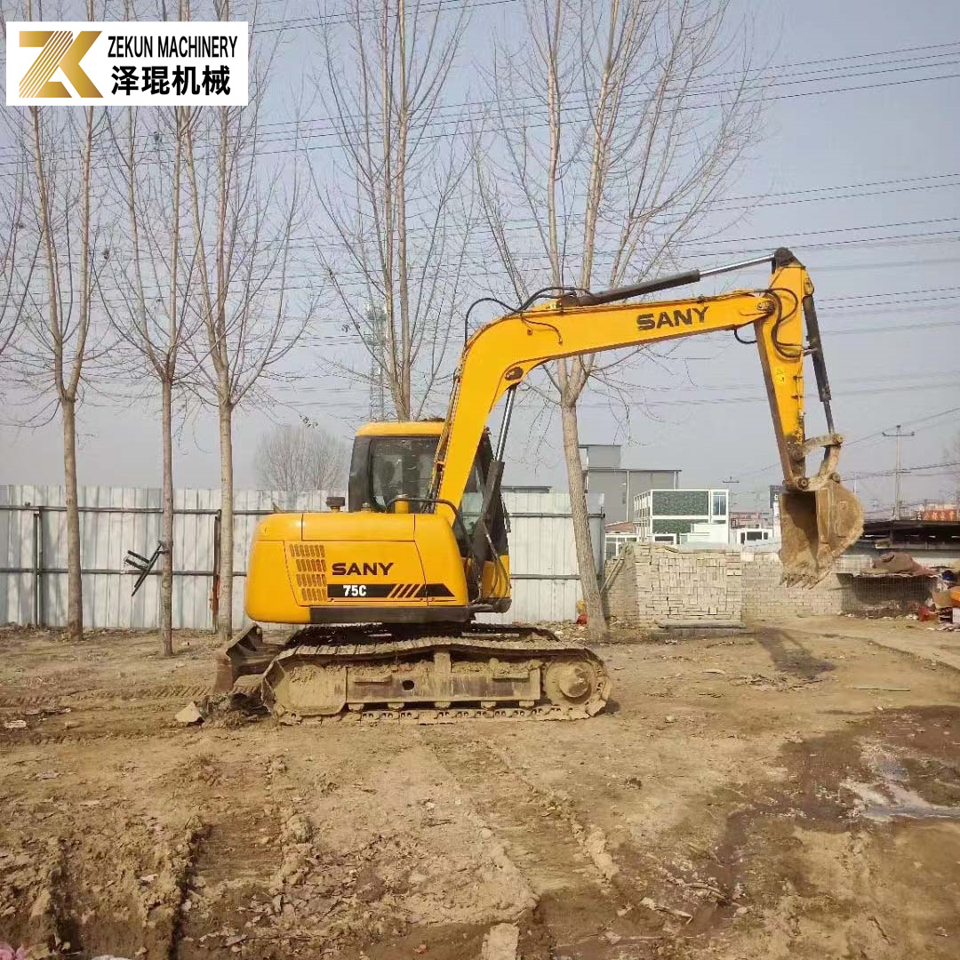 Original Painted 7T Sany 75 Excavator SY75C-9 SY75C PRO Secondhand Digger