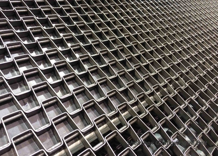 Iso9001 316L Stainless Steel Honeycomb Wire Mesh Conveyor Belt Alkali Resisting
