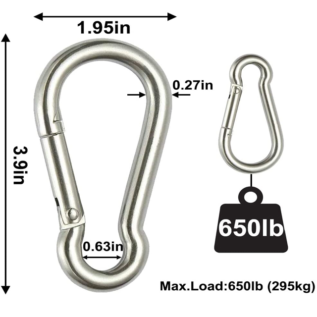 Polished Finish Aluminum Spring Buckle for Heavy Industry Climbing Equipment Kit