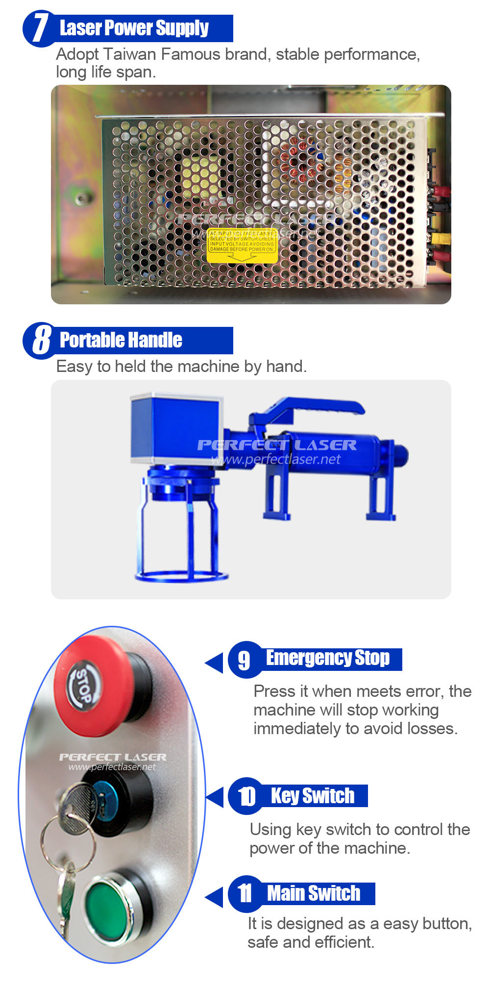50W Desktop Hand held Laser Marking Machine PEDB - 400H 220 Operating voltage