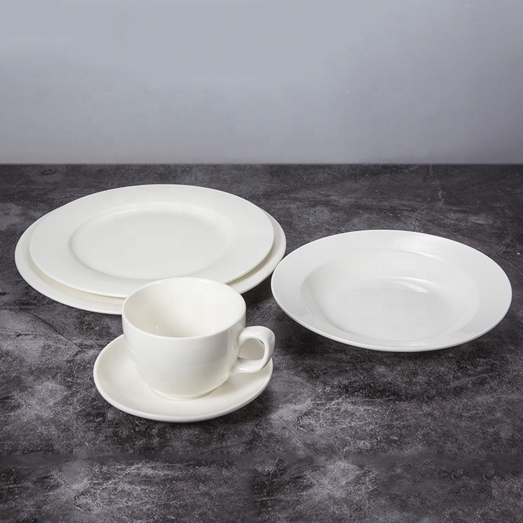 Hotel Tableware Supplier One Stop Purchase Dinnerware Porcelain Round Dinner Plate Buffet Dishes Ceramics Main Course  Plates