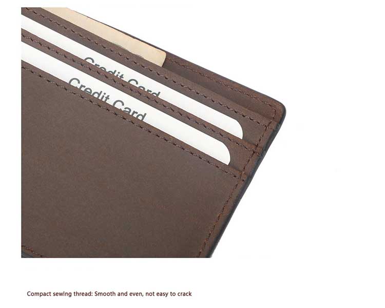 Black Coffee Credit Card Bank Cardholder with RFID Blocking and Crazy Horse Leather