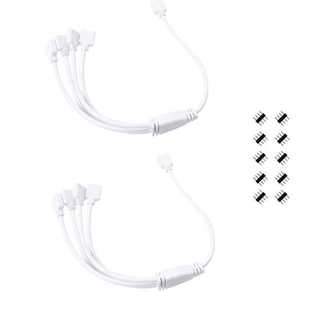 6 Pin 2.0mm RGBCCT Splitter Connector 1 To 4 Female To Female Connector Cable For RGB+CCT LED Strip Light
