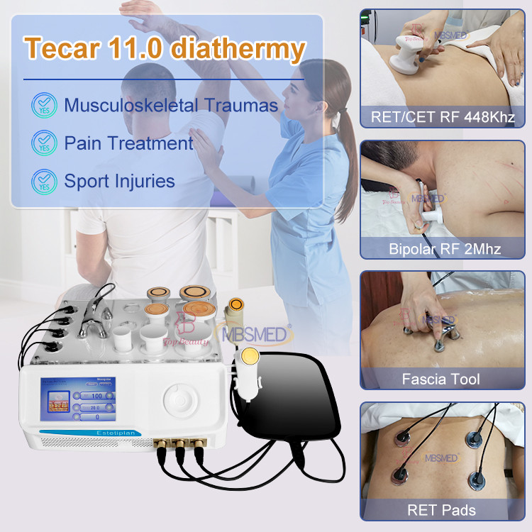 2024 Newest Portable Radiofrecuencia Monopolar Smart Tecar Ret Cet Diathermy Physiotherapy 448khz Rf Tecar Therapy Machine