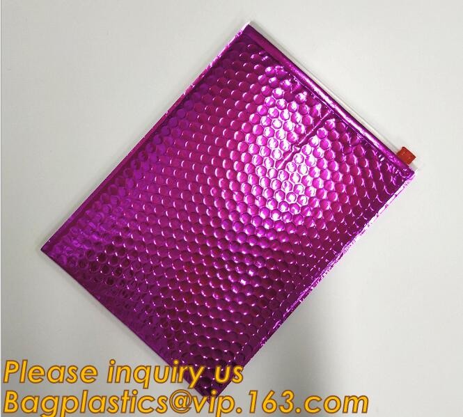 air mail metallic holographi rose gold bubble padded mailer / Zip lockkk bubble bag/ slider bubble bag,Holographic Factory