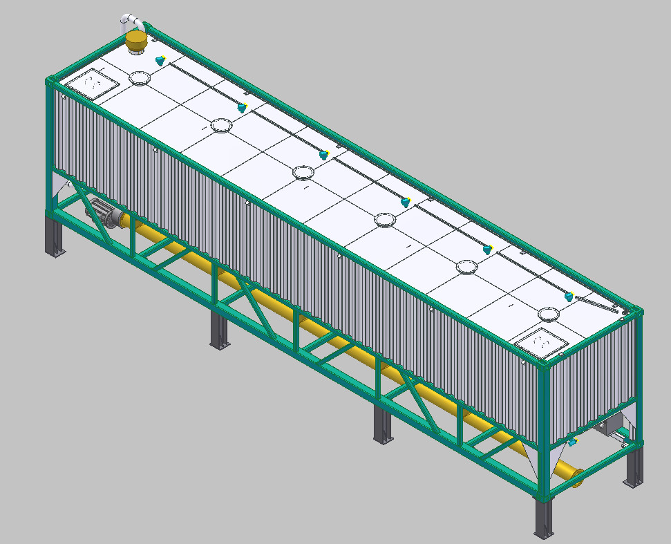 Low Profile Horizontal Cement Silo For Mobile Concrete Batching Plant low level cement silos