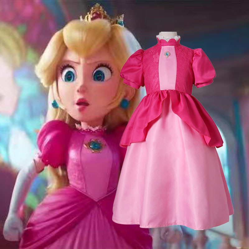 Patchwork Fluffy Long Cosplay Dress for Children's Carnival Brigitte Princess Dress up