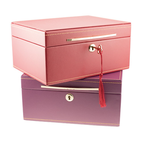 PU leather jewelry storage cheap packaging travel portable jewelry box thin jewelry box