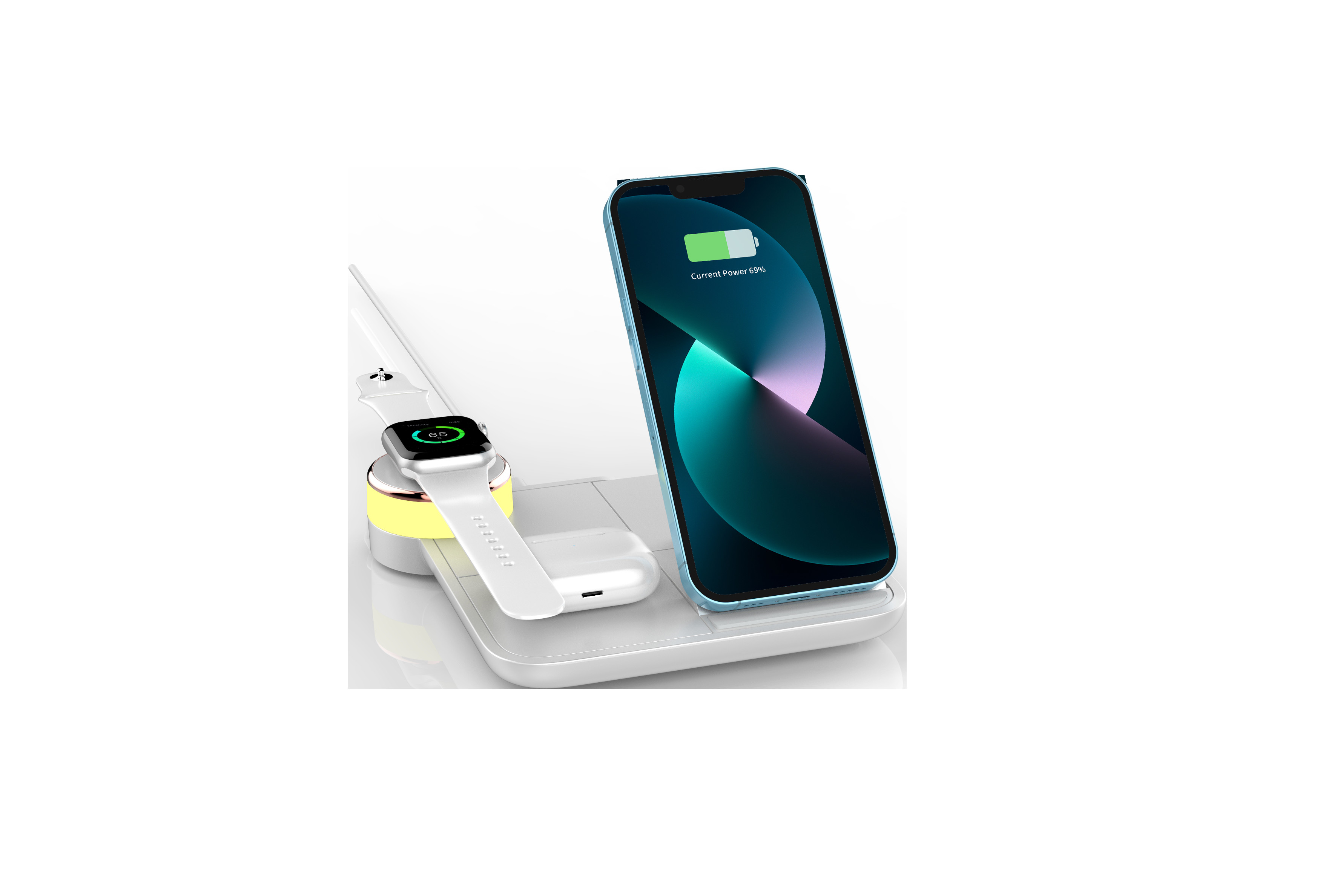 150.6*150.6*30.8MM Multifunction Wireless Charger for Phone 15W Output 5V/2.1A Input