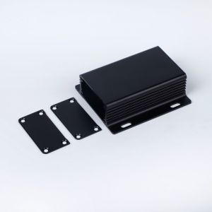 Durable Custom Enclosure With Mounting Brackets In Anodized Silver and Black 49