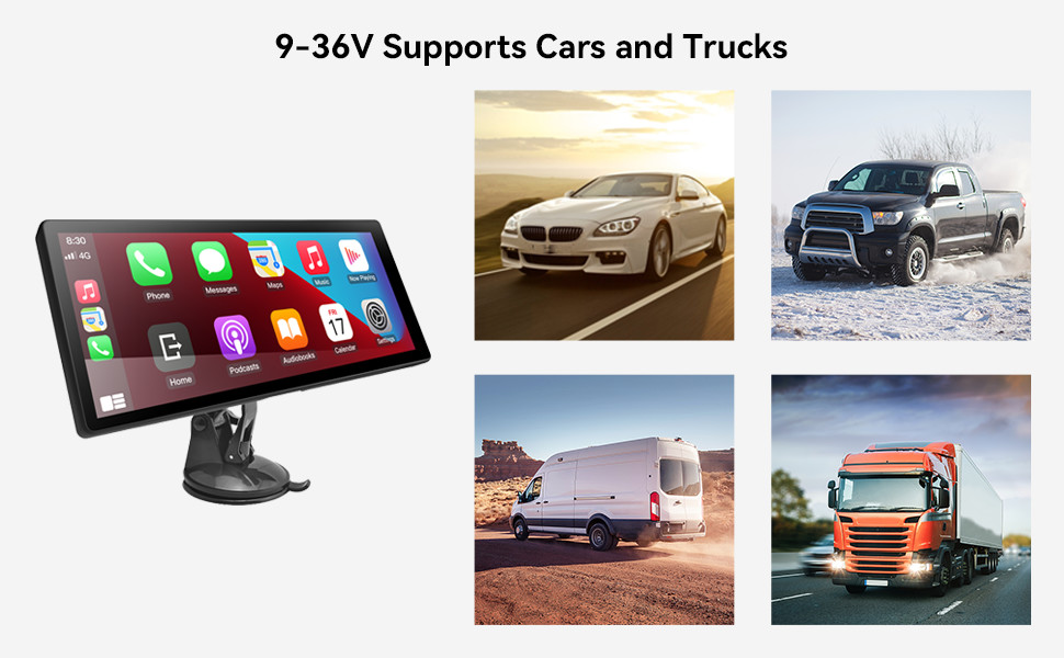 8.8 Inch Wireless Carplay Android Auto Mirroring Link For Car Bus SUV Truck