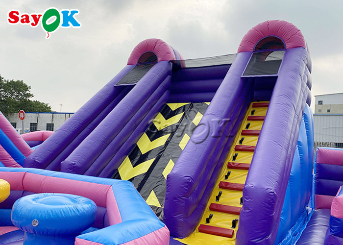 Amusement Park Inflatable Bounce With Slide Digital Printing