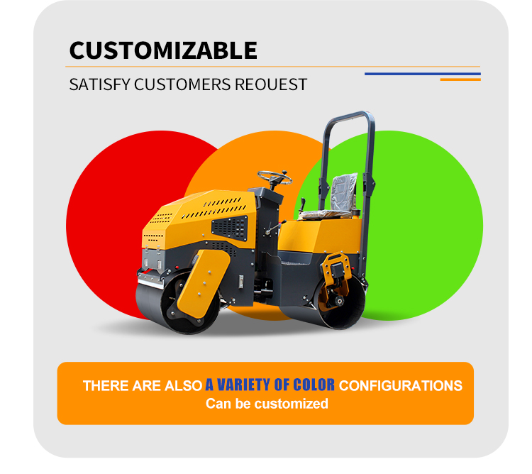 1 Ton Vibrating Asphalt Compactor with Double Drum Roller and ChangchaiL12 Engine