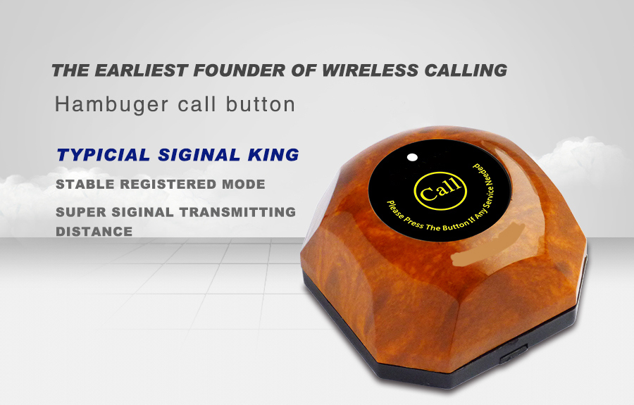 Wireless smart long range restaurant table calling system display receiver and call button