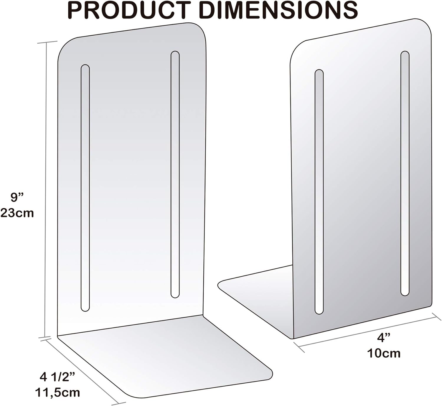 Customized Desk Organizer Book Stopper Bracket with Metal Bookend Supports 9 Inch