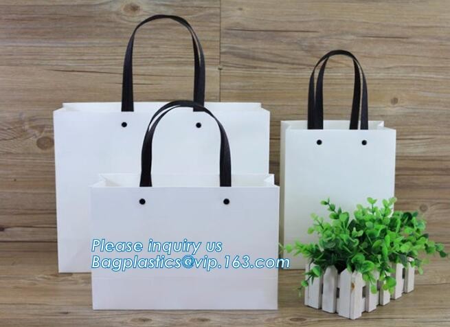 Flower carrier bag with different color customized pot plants kraft paper bag with handle,stamping logo fancy paper flow