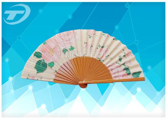 Advertising Wooden Folding Hand Fans With Painted wooden handle For Wedding