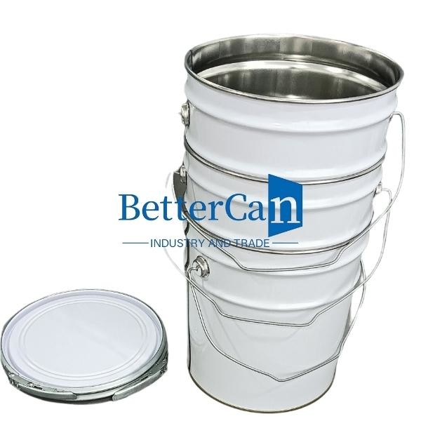 10L Metal Paint Bucket Anti Rust Durable Metal Bucket 5 Gallon With Foam Strip