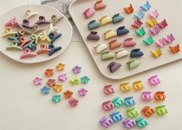 Resin Summer baby girls flower Morandi girls hair square shark clip accessories