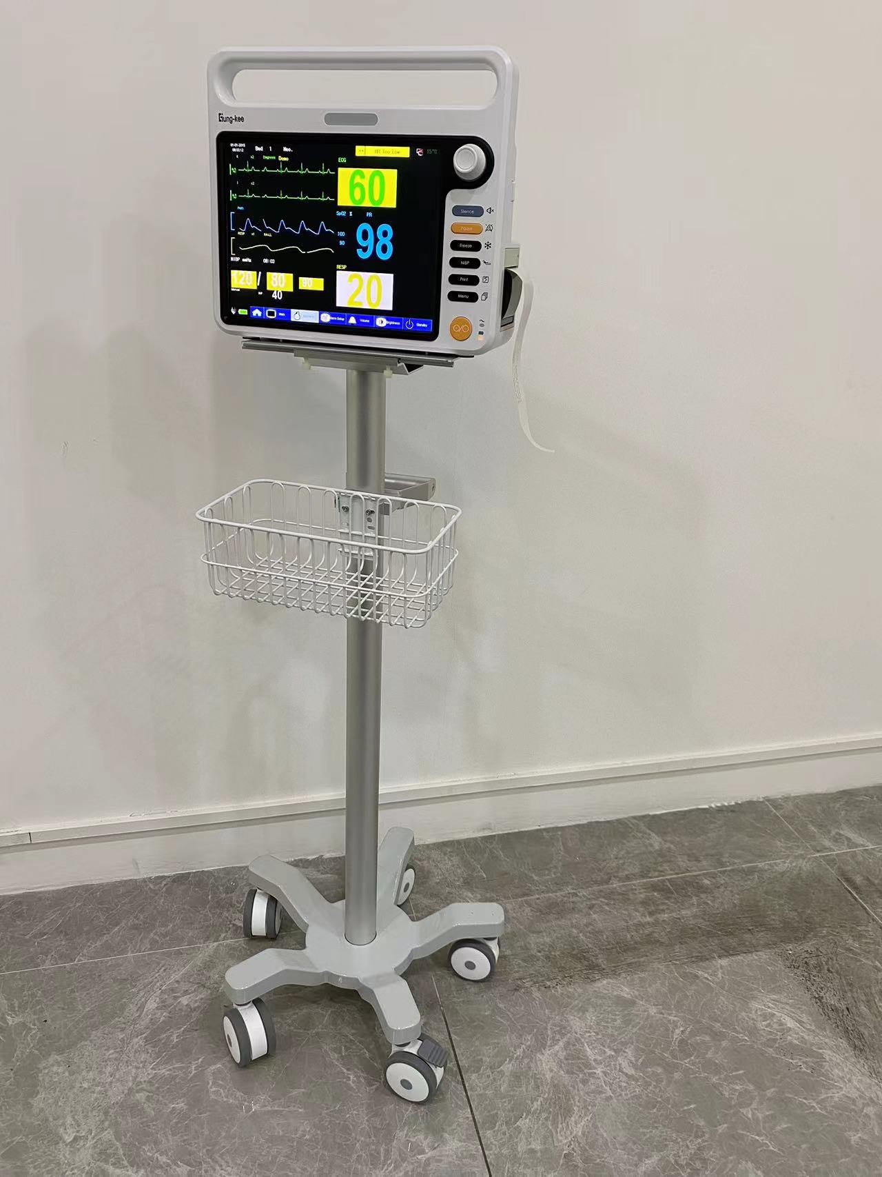Veterinary Aviation Aluminum Matieral Patient Monitor Trolley With 3 Inch Silent Wheels