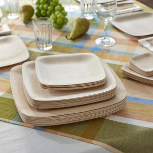  5 Inch 150 Mm Natural Material Bamboo Plate Square Shape For Wedding Activity Manufactures