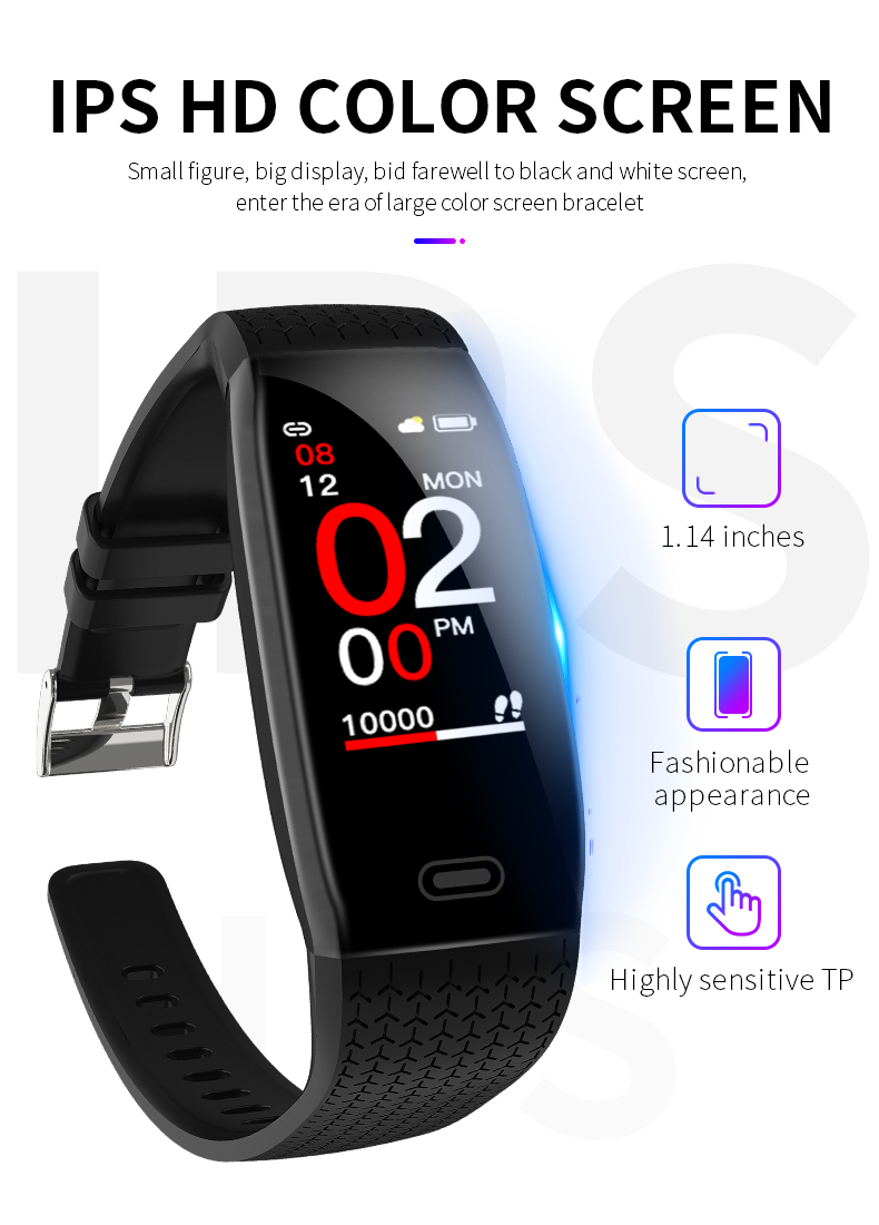 T15 Heart Rate Blood Pressure Oxygen Ladies Watch Waterproof IP67 Touch Screen Smart Bracelet