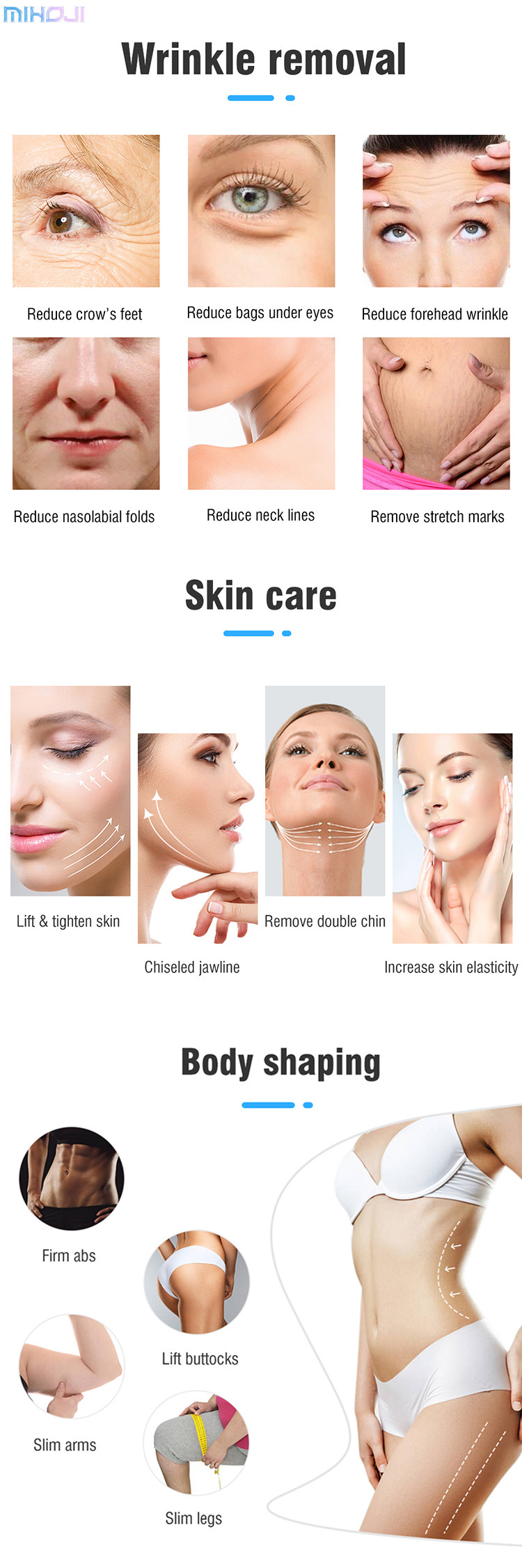 4D White Hifu Beauty Machine M001 20000 Shots Cartridge 12 Line Hifu Body Machine