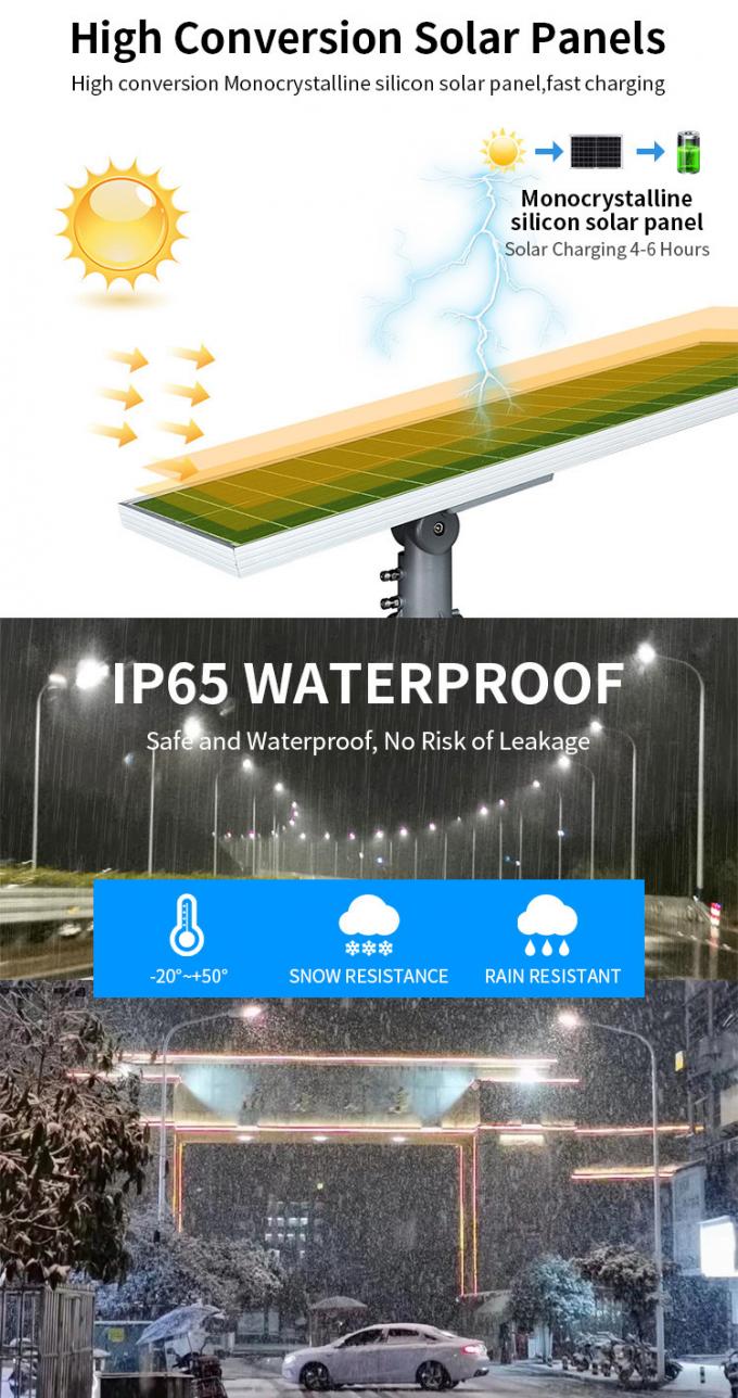 3000k LED High Power Solar Street Light Photovoltaic Pole Mounted 30watt 60watt 100watt 1