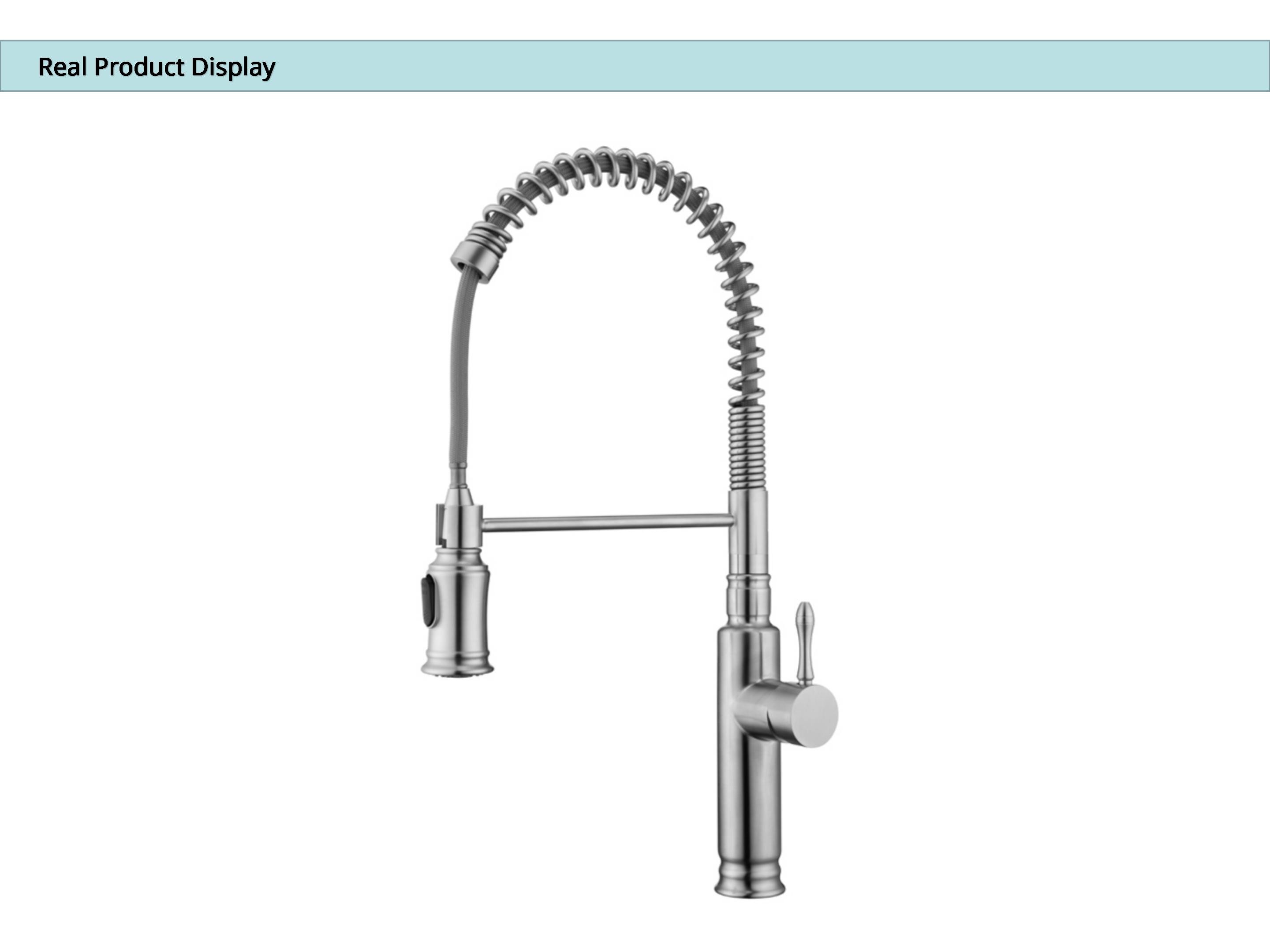 SUS304 18/10 Stainless Steel Brushed Nickel Pull Down Kitchen Faucet ODM