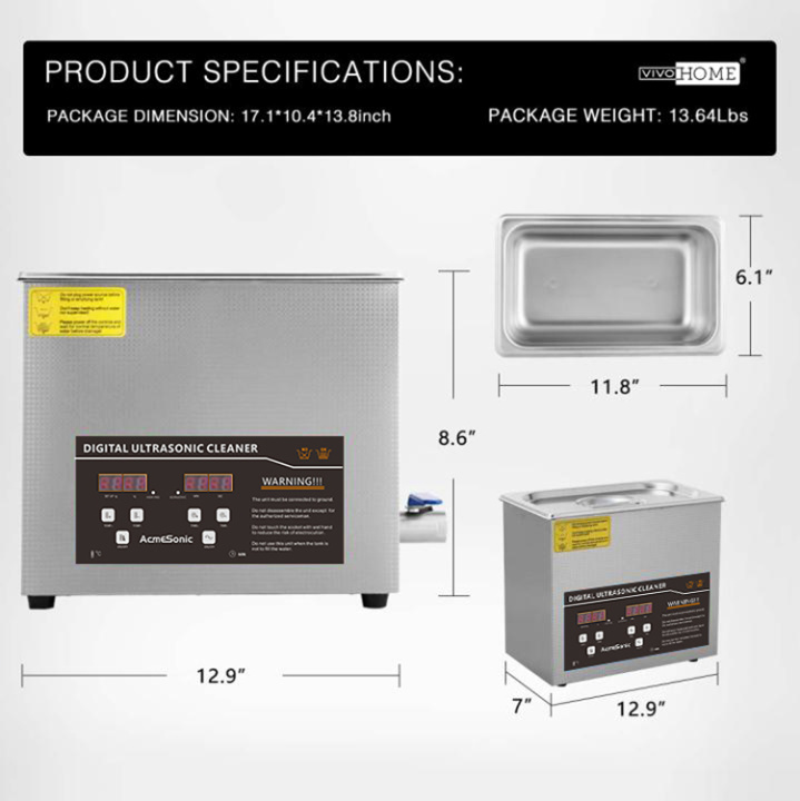 Electric Digital Ultrasonic Machine 6L Ultrasonic Auto Parts Cleaner