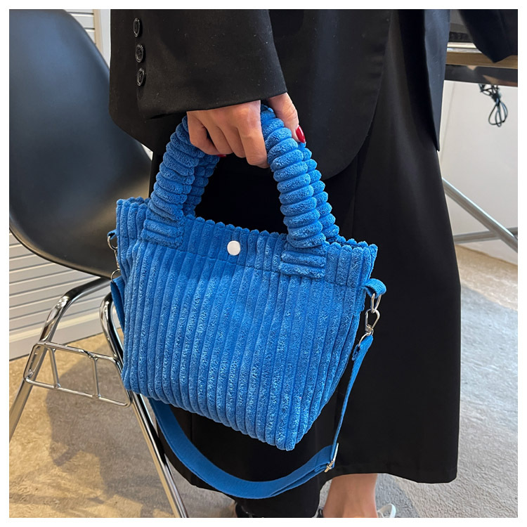 Factory Price Corduroy Women's Bag New Handbags Niche Versatile Bucket Shoulder Bags Female Nylon Button Crossbody Bags