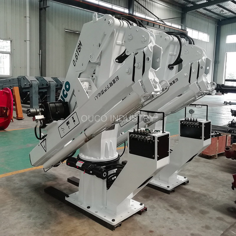 Space Save Foldable Telescopic Offshore Pedestal Crane Knuckle Boom 0.6t 8m