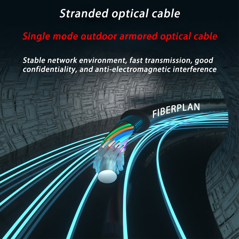 High Strength 4 6 8 12 24 48 Cores Armored Fiber Optic Cable