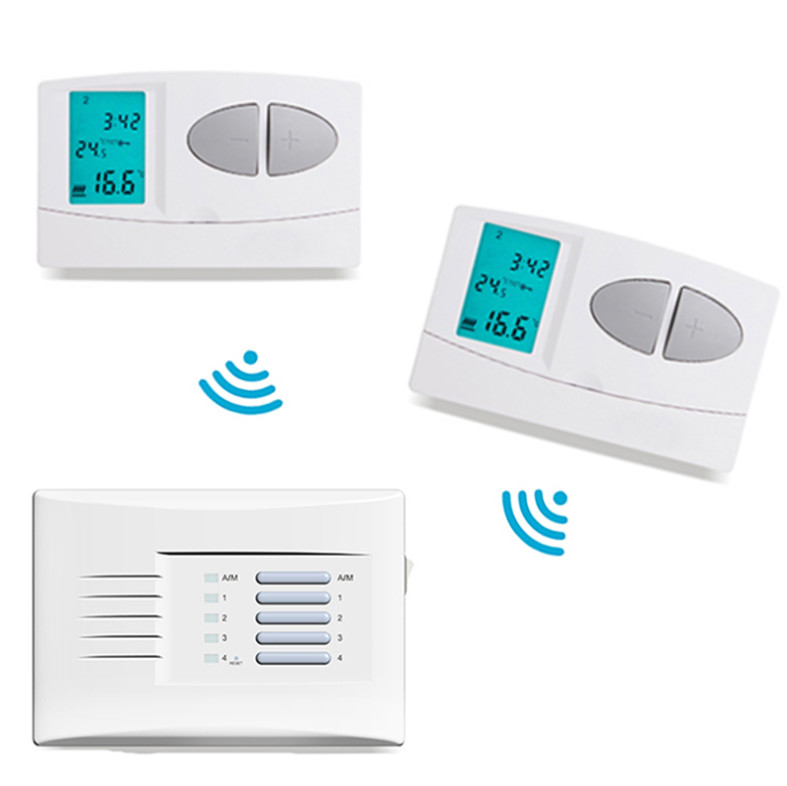 Weekly Programmable White Multi Zone Thermostat Pack For Hotel / Home