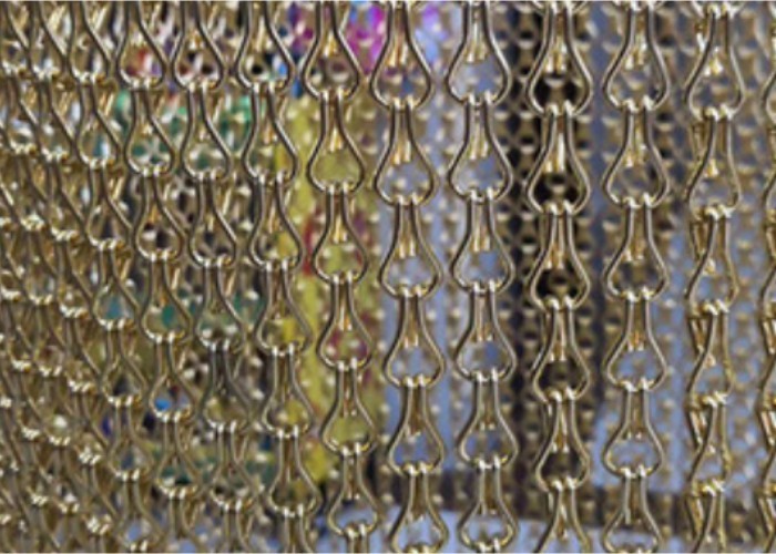 Yellow Decorative Brass Wire Mesh 2mm SS304 Decorative Steel Mesh