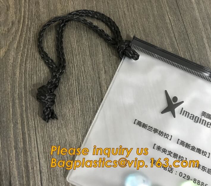 Plastic Bag OEM Custom PVC Loop Handle Image Printed Plastic Shopping Bag,Promotional Clear Waterproof Plastic Cosmetic